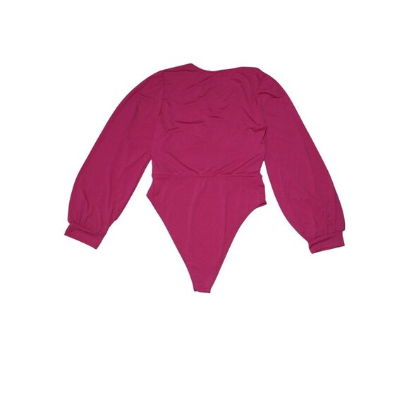 Womens Wdirara Pink Long Sleeve Bodysuit, Size XL. NWT - Picture 4 of 9